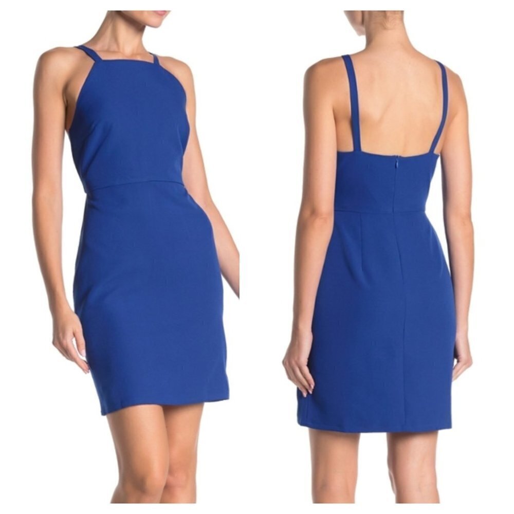 NEW NSR XL Diana Sleeveless Mini Dress Square Neck Royal Blue $82